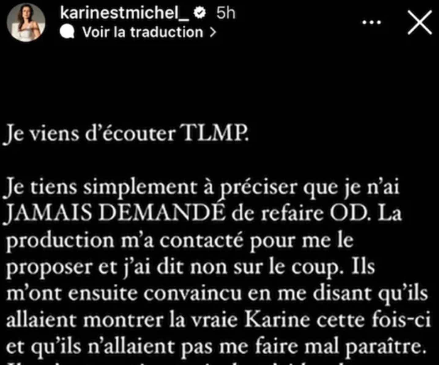 Capture d'écran Instagram @karinestmichel_