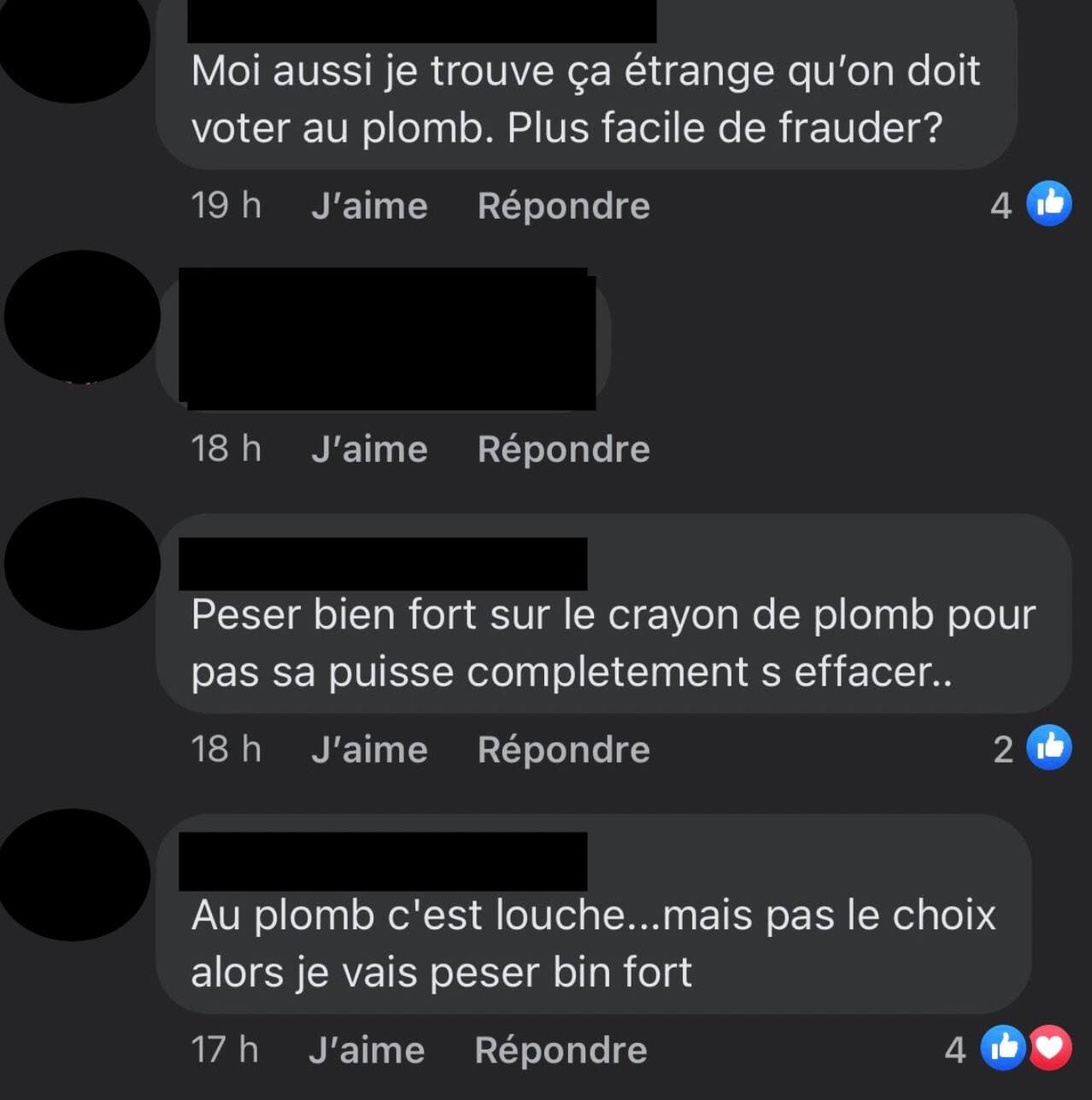 Capture d'écran Facebook