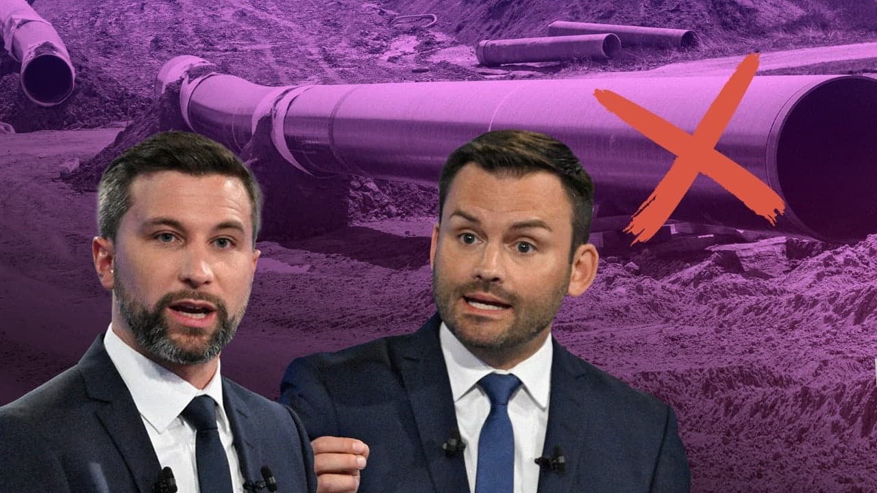 Gabriel Nadeau-Dubois, co-porte-parole de Québec solidaire, et Paul St-Pierre Plamondon, chef du Parti Québécois